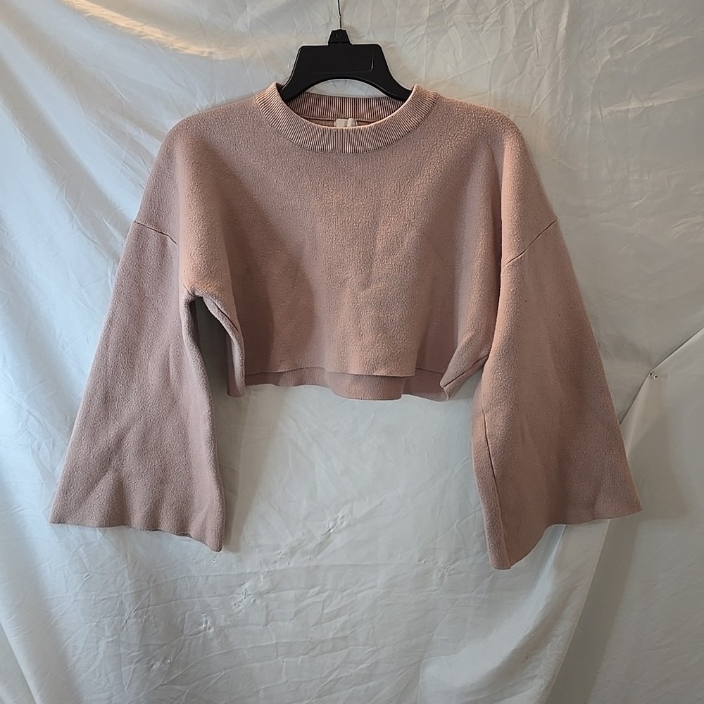 Polly Cropped Long Sleeve Sweater Wide-arm‎ Pink Size S/M Festival Y2K 90s Vibes